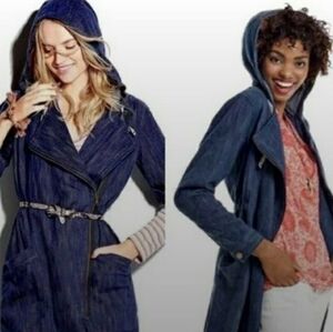 Cabi Anthropologie Cotton Zipper Up Hoddie Blue Long-Sleeve Jacket Size Medium